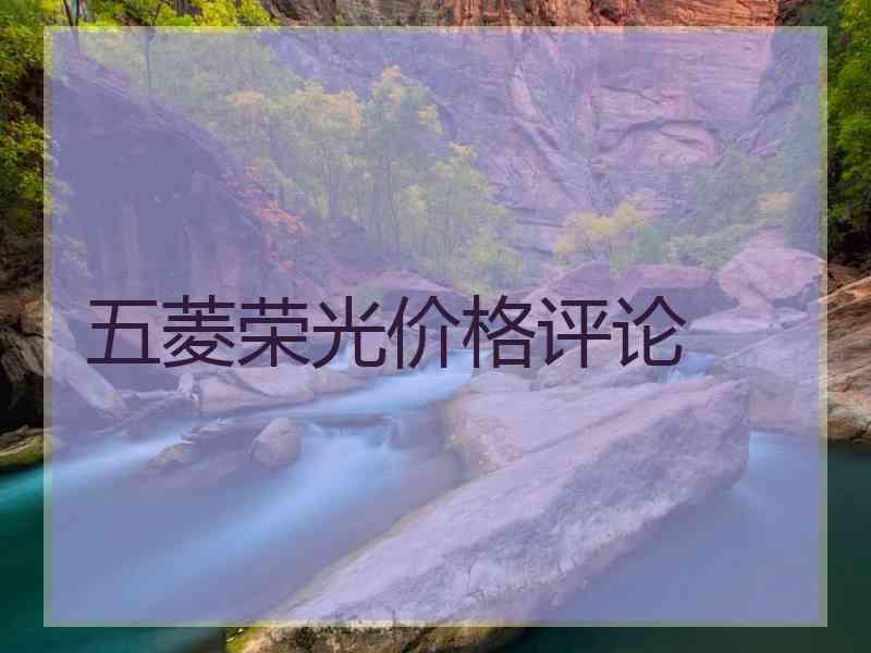 五菱荣光价格评论