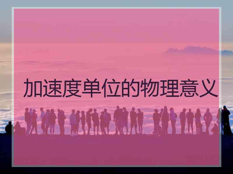 加速度单位的物理意义