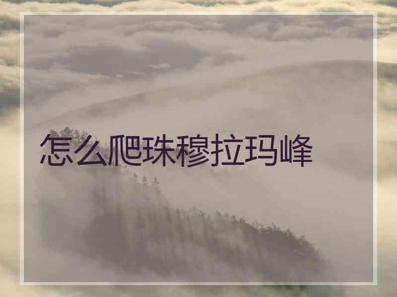 怎么爬珠穆拉玛峰