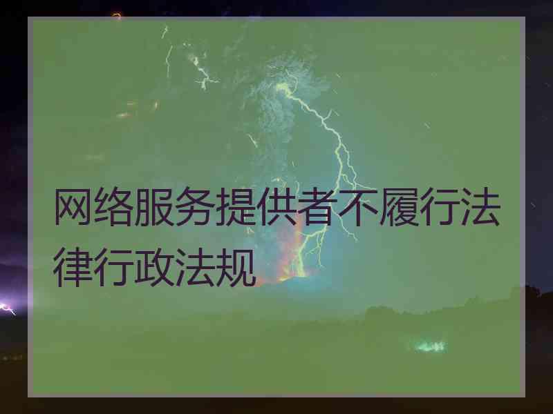 网络服务提供者不履行法律行政法规