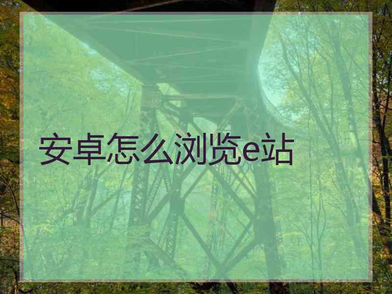 安卓怎么浏览e站