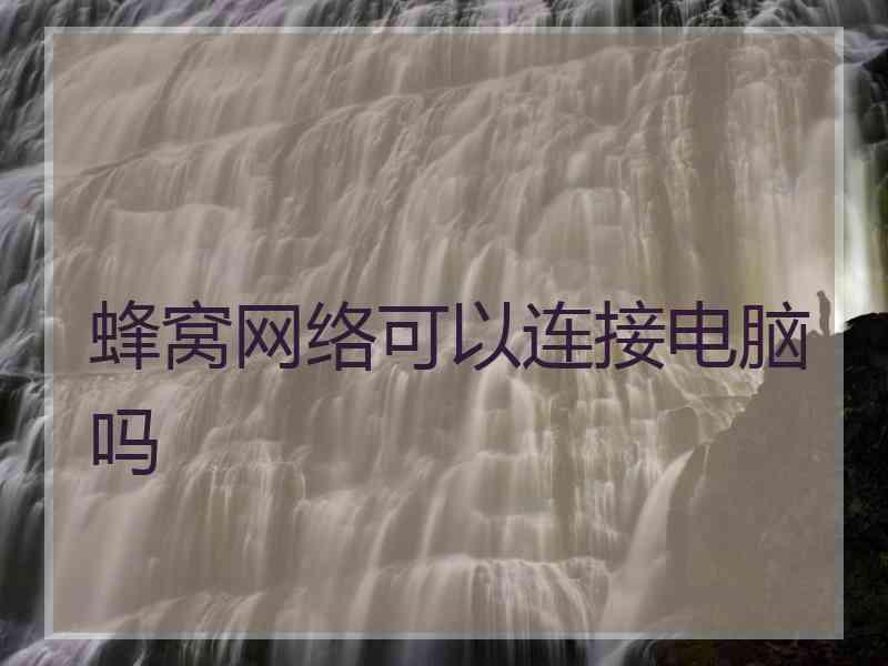 蜂窝网络可以连接电脑吗