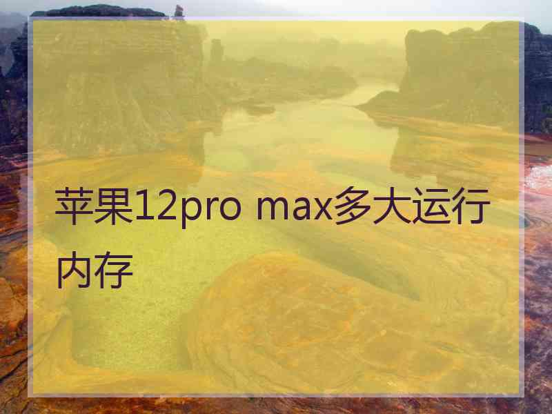 苹果12pro max多大运行内存