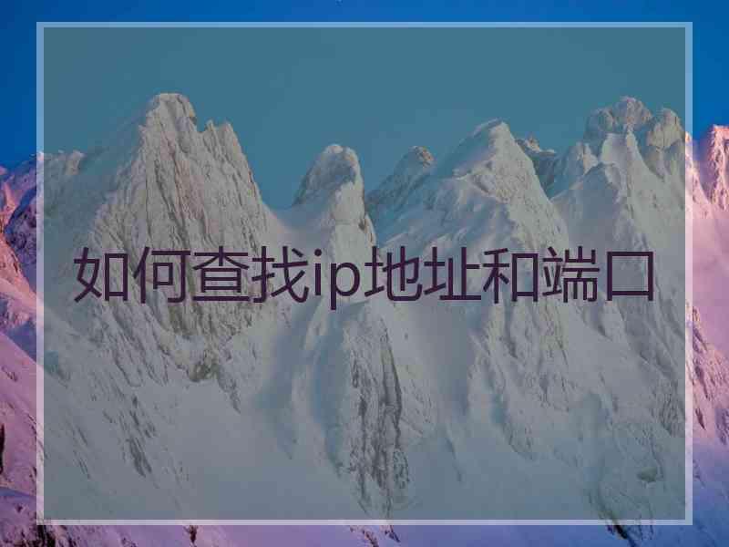 如何查找ip地址和端口