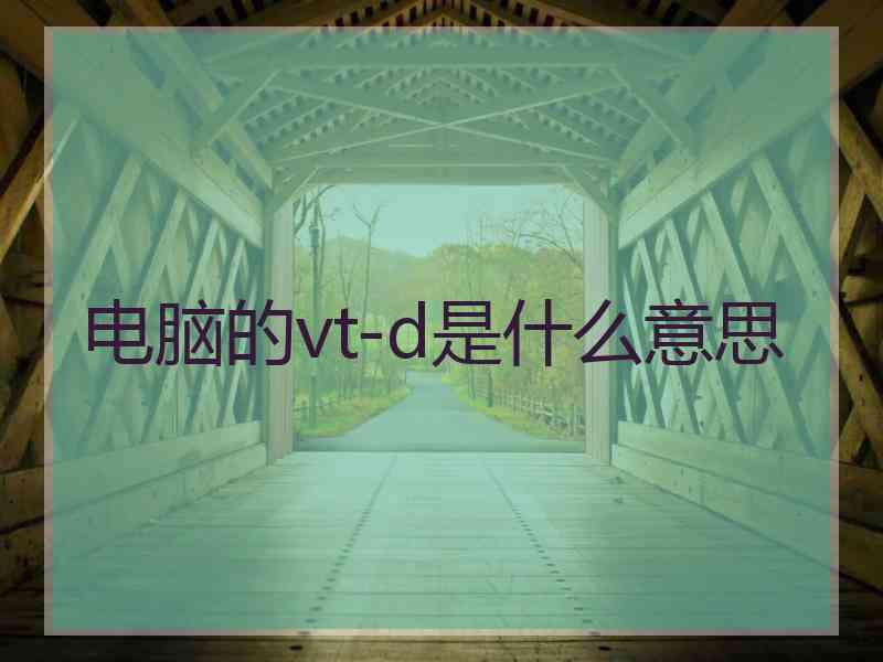 电脑的vt-d是什么意思