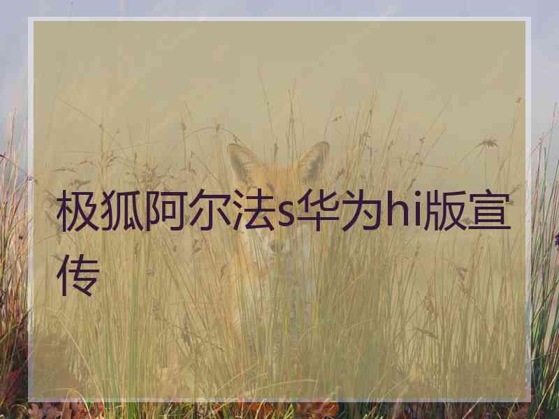 极狐阿尔法s华为hi版宣传