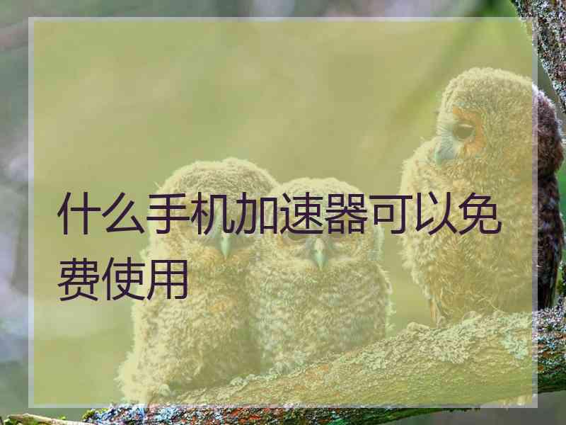 什么手机加速器可以免费使用