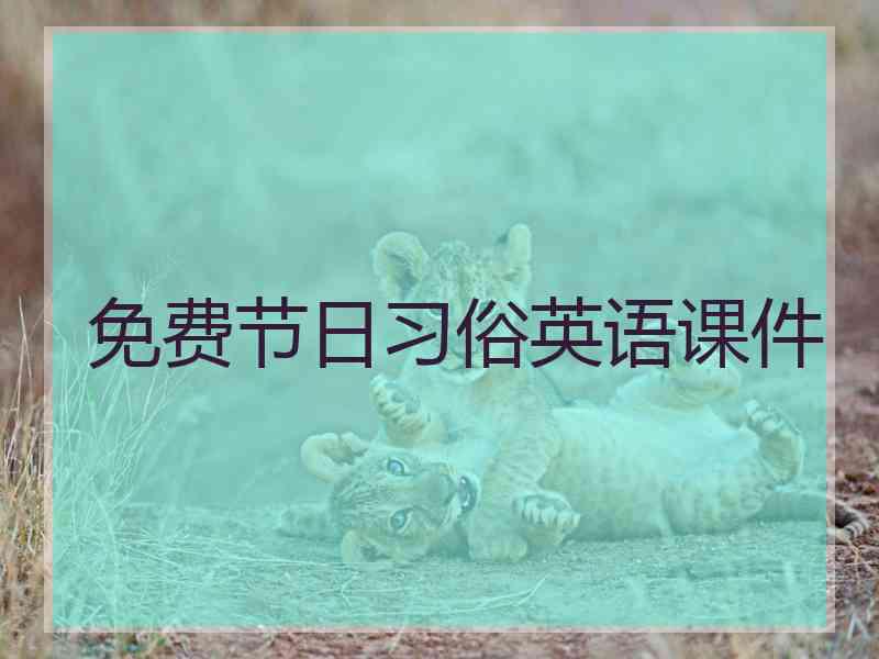 免费节日习俗英语课件
