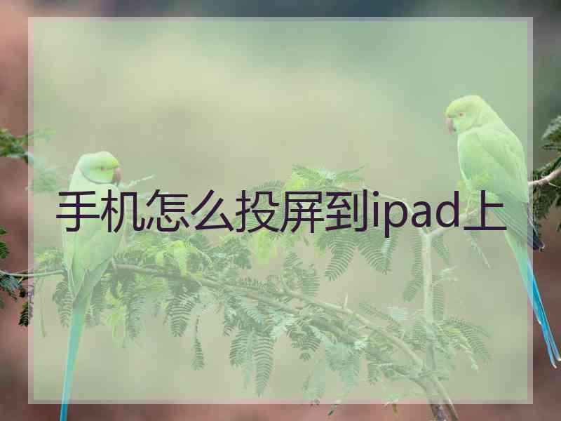 手机怎么投屏到ipad上
