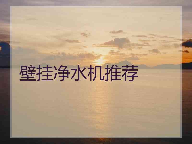 壁挂净水机推荐