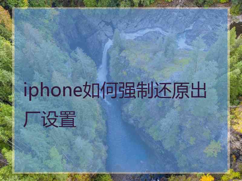 iphone如何强制还原出厂设置