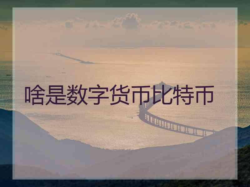 啥是数字货币比特币