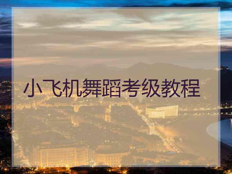 小飞机舞蹈考级教程