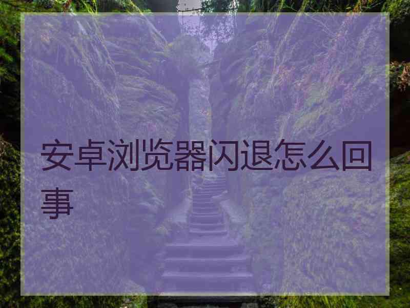 安卓浏览器闪退怎么回事