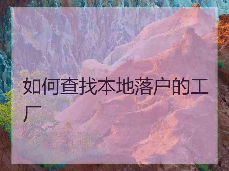 如何查找本地落户的工厂