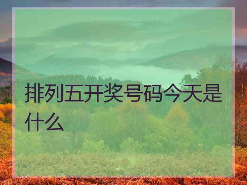 排列五开奖号码今天是什么