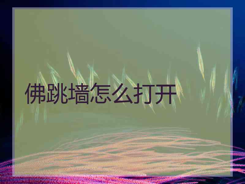 佛跳墙怎么打开