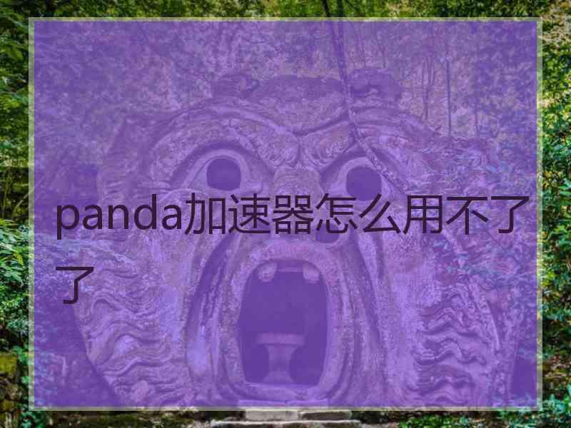 panda加速器怎么用不了了