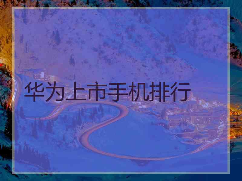 华为上市手机排行
