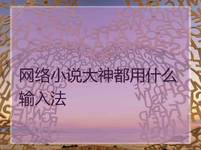 网络小说大神都用什么输入法