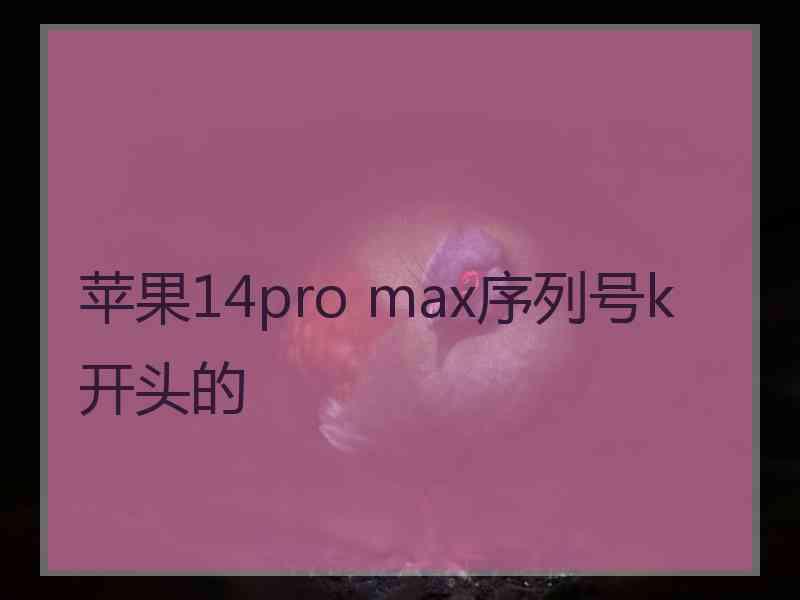 苹果14pro max序列号k开头的