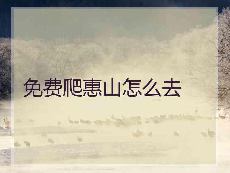 免费爬惠山怎么去