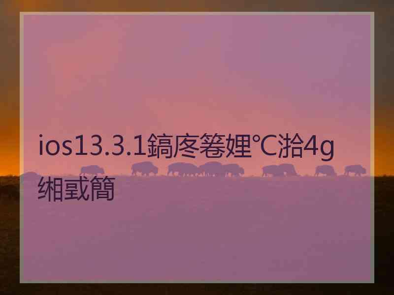 ios13.3.1鎬庝箞娌℃湁4g缃戜簡