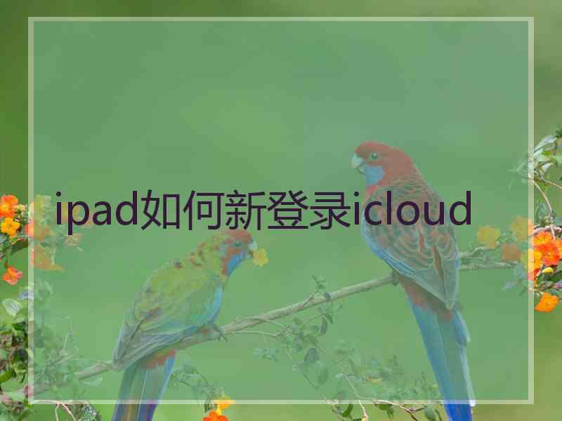 ipad如何新登录icloud