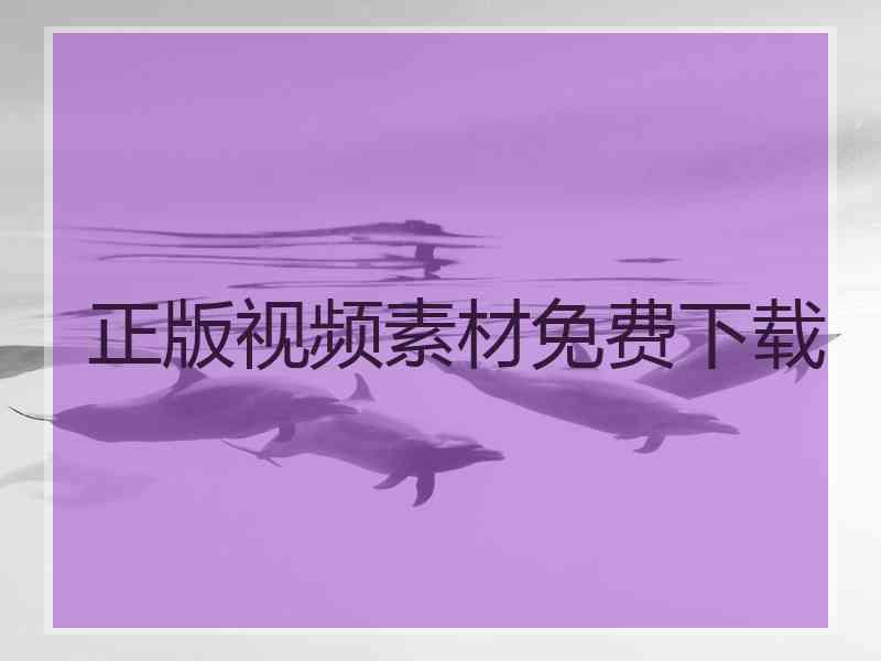 正版视频素材免费下载