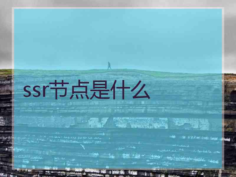 ssr节点是什么