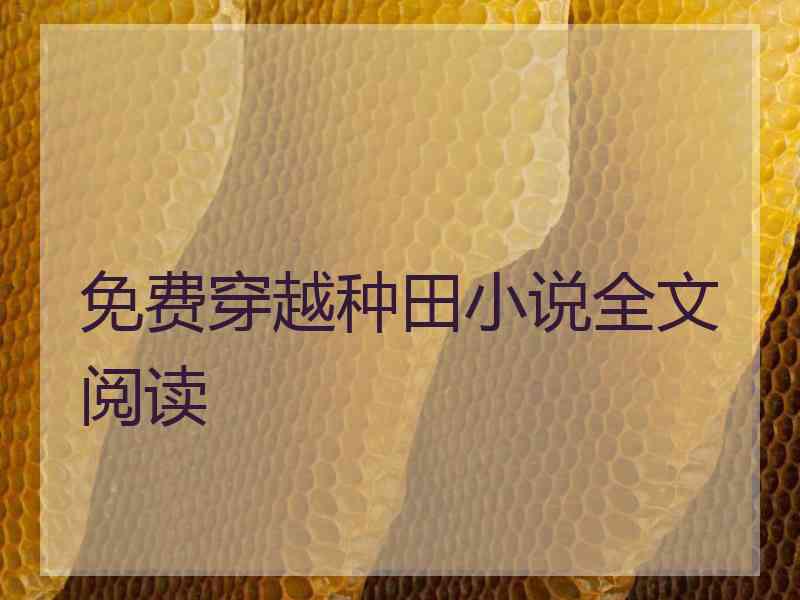 免费穿越种田小说全文阅读