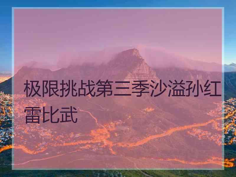 极限挑战第三季沙溢孙红雷比武