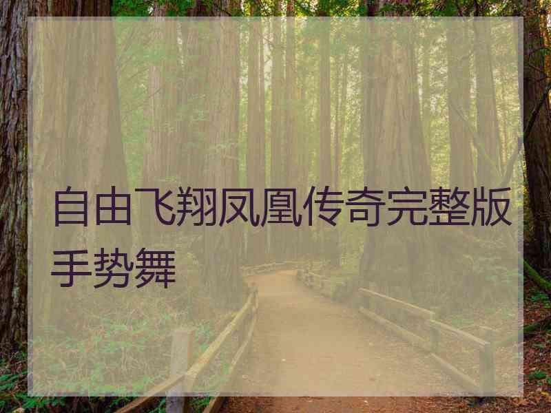 自由飞翔凤凰传奇完整版手势舞