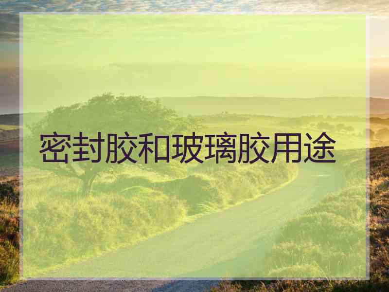 密封胶和玻璃胶用途