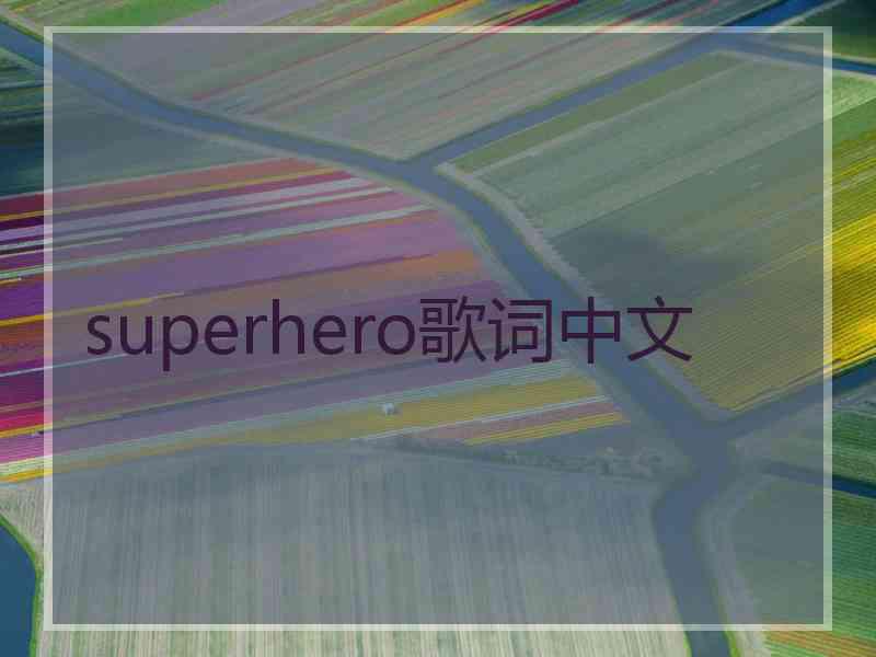 superhero歌词中文