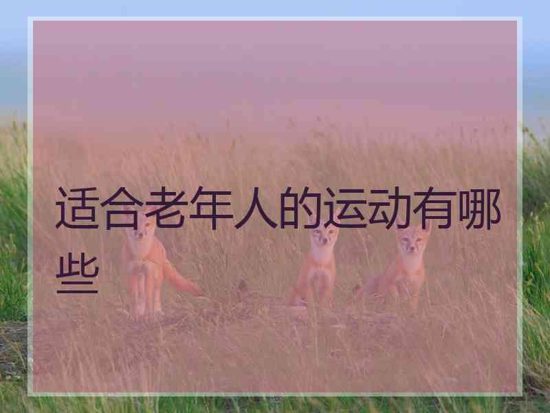 适合老年人的运动有哪些