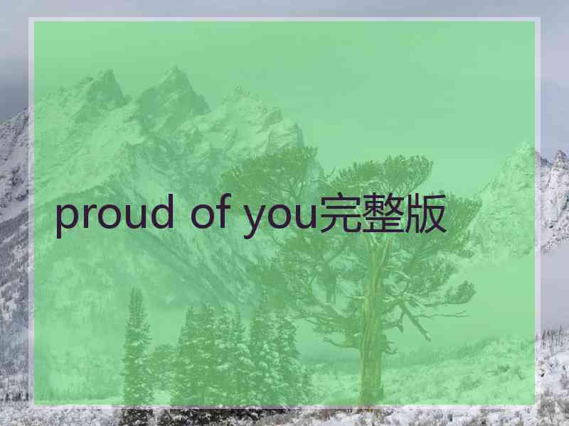 proud of you完整版