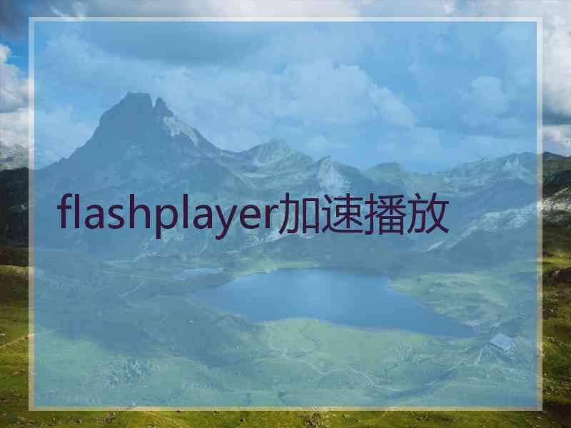flashplayer加速播放