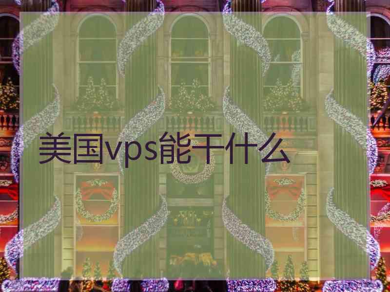美国vps能干什么