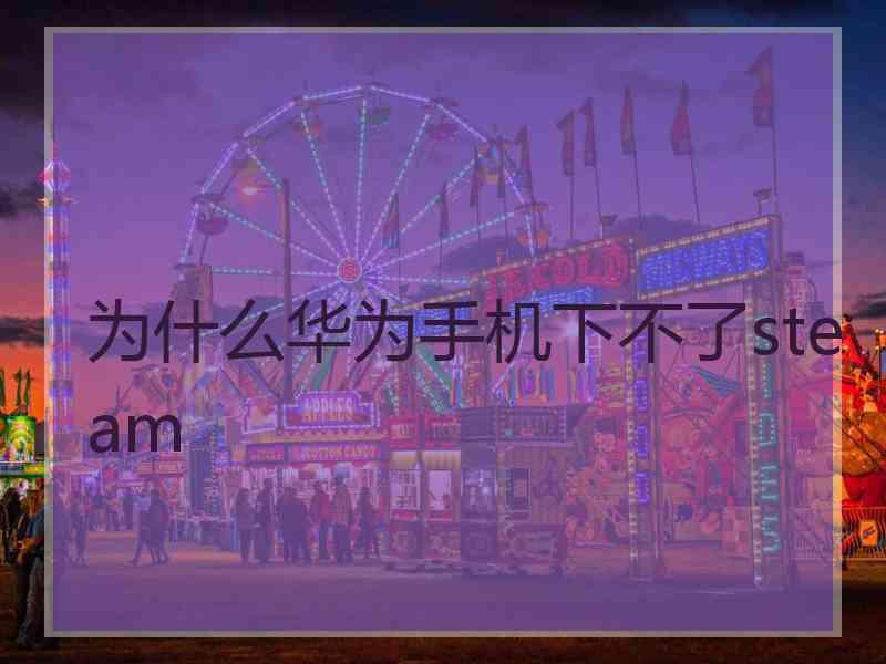 为什么华为手机下不了steam
