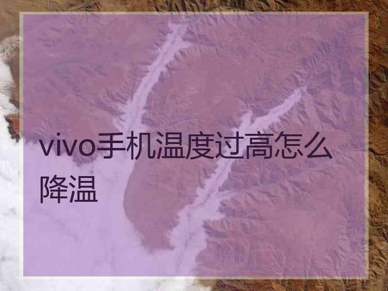 vivo手机温度过高怎么降温
