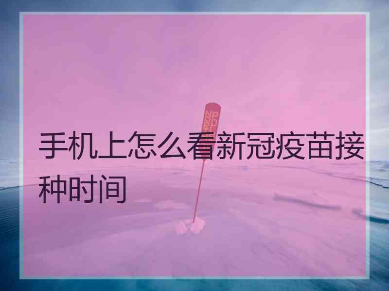 手机上怎么看新冠疫苗接种时间