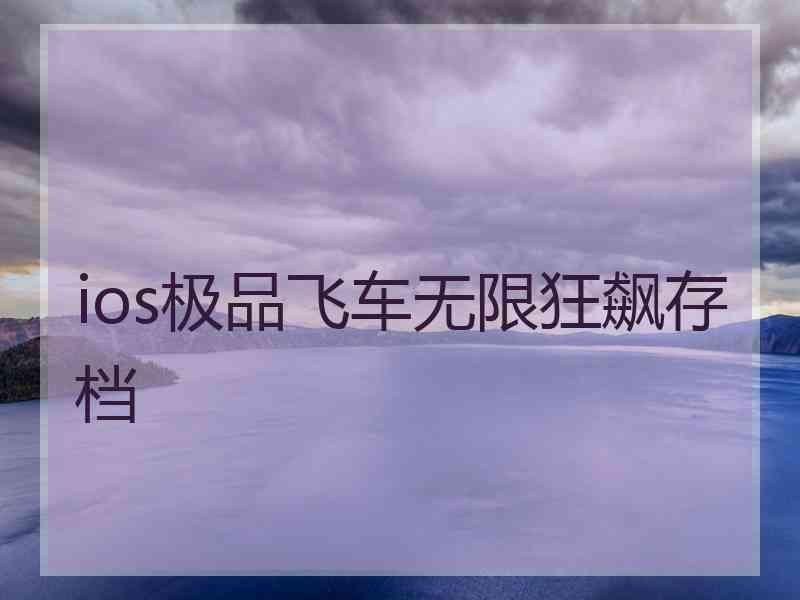 ios极品飞车无限狂飙存档