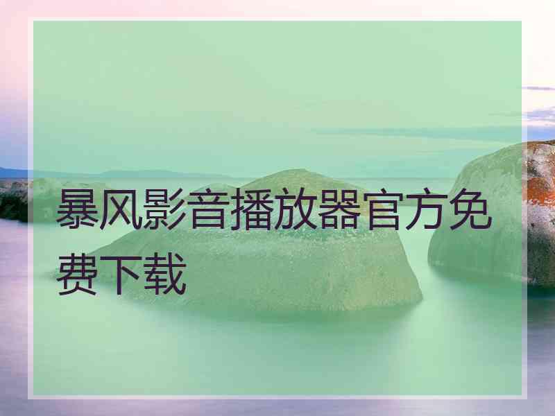 暴风影音播放器官方免费下载