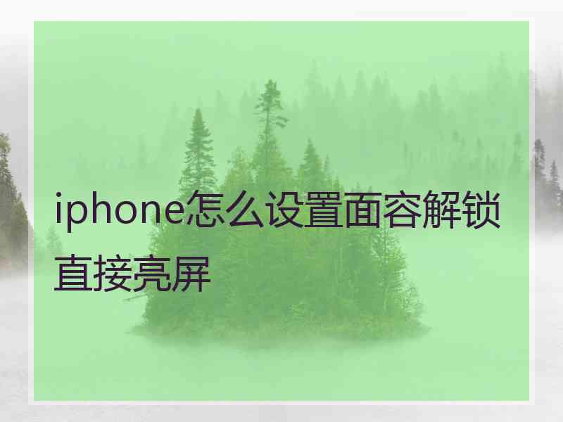 iphone怎么设置面容解锁直接亮屏