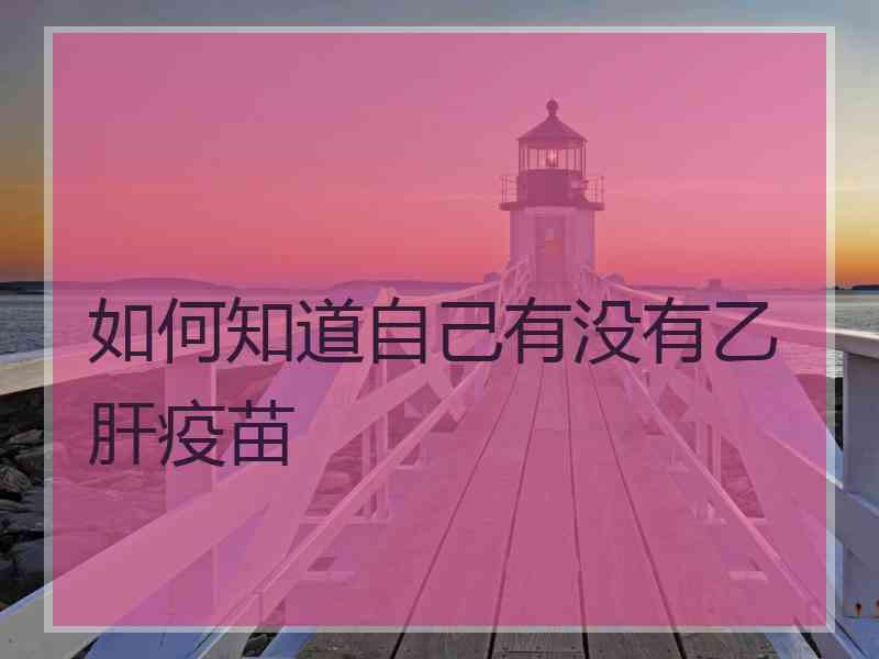 如何知道自己有没有乙肝疫苗