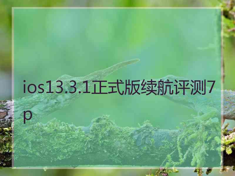 ios13.3.1正式版续航评测7p