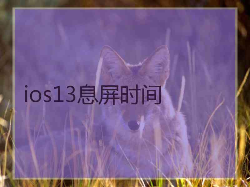 ios13息屏时间