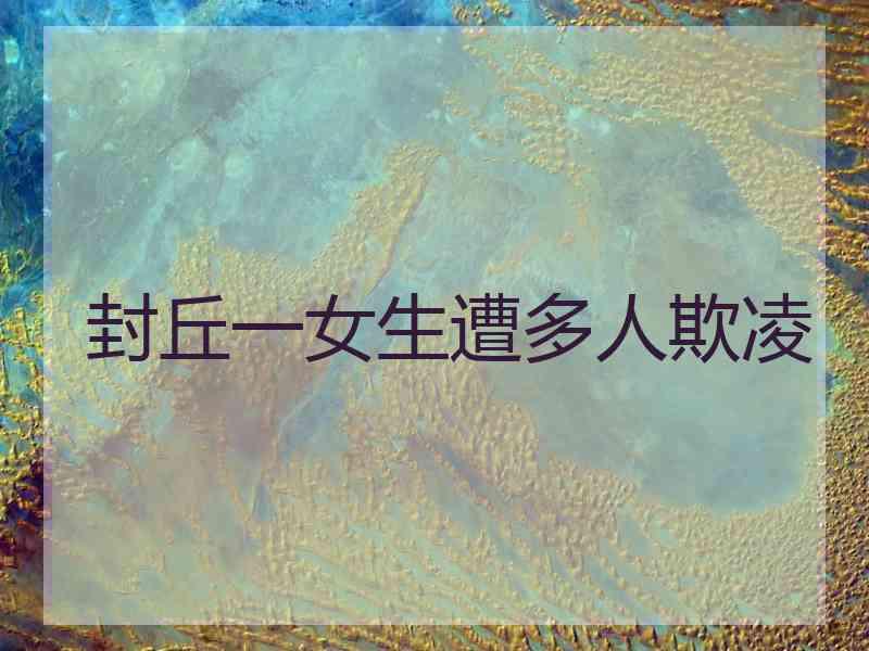 封丘一女生遭多人欺凌