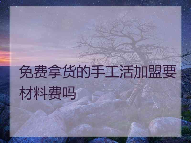 免费拿货的手工活加盟要材料费吗